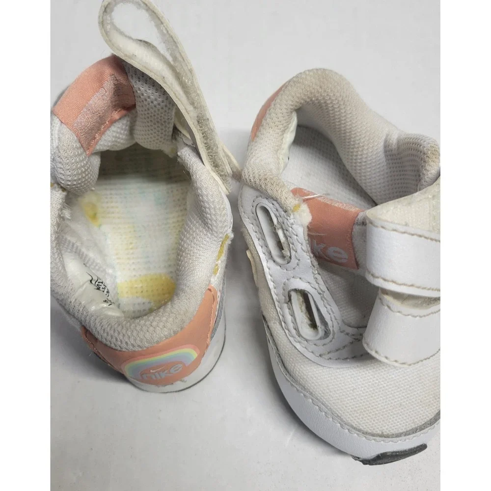 Nike MD Valiant TD Infant Sneakers White Peach Rainbow‎ DM1272-100 Size 3C